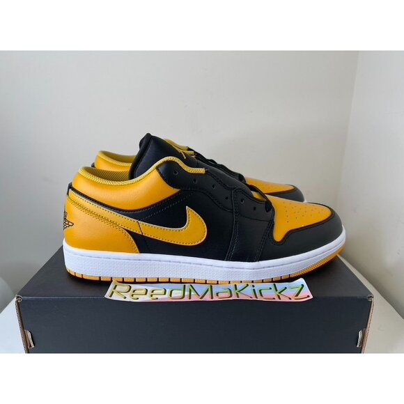 Jordan 1 Low Black Yellow Ochre Mens Sizes 553558 072 - Picture 4 of 6